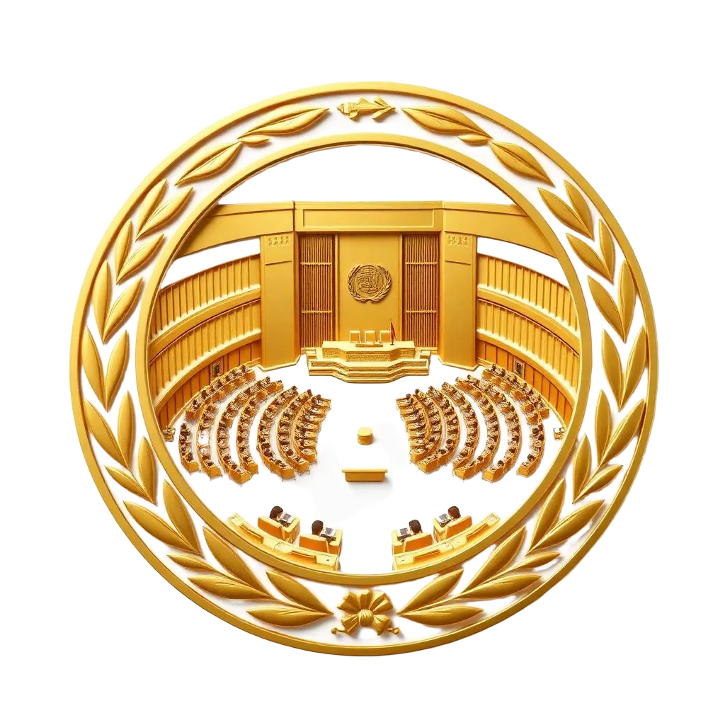 Illustration dorée d'une grande assemblée plénière : le Congrès de l'ACF