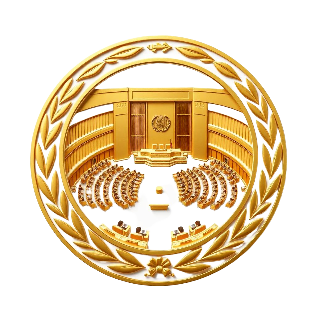 Illustration dorée d'une grande assemblée plénière : le Congrès de l'ACF