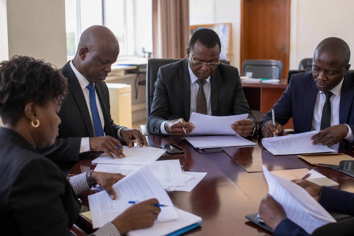 Responsables congolais en réunion de travail institutionnelle